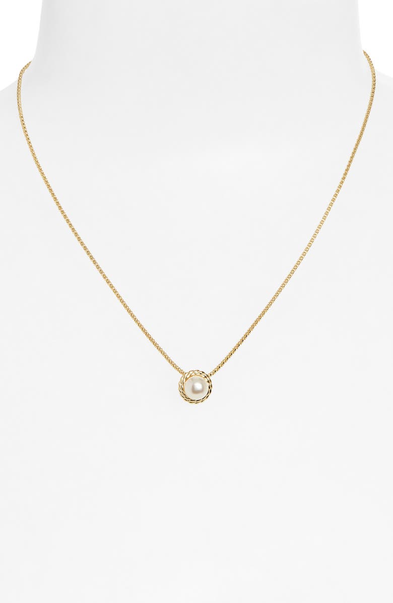 Argento Vivo Sterling Silver Faux Pearl Pendant Necklace, Alternate, color, Gold