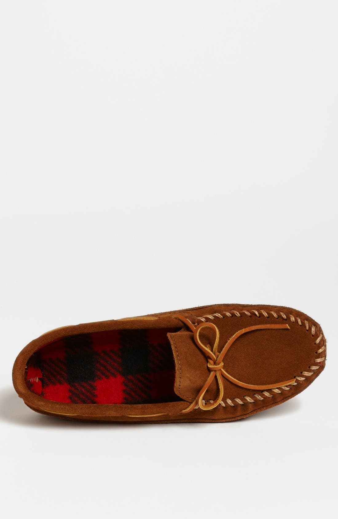 Minnetonka Fleece Lined Slipper, Alternate, color, Brown Suede