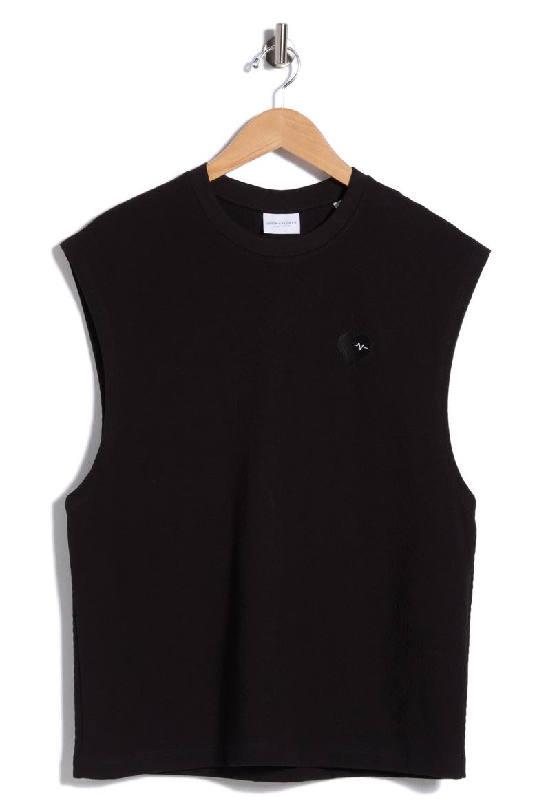 Textured Muscle Tank, Main, color, BLACK