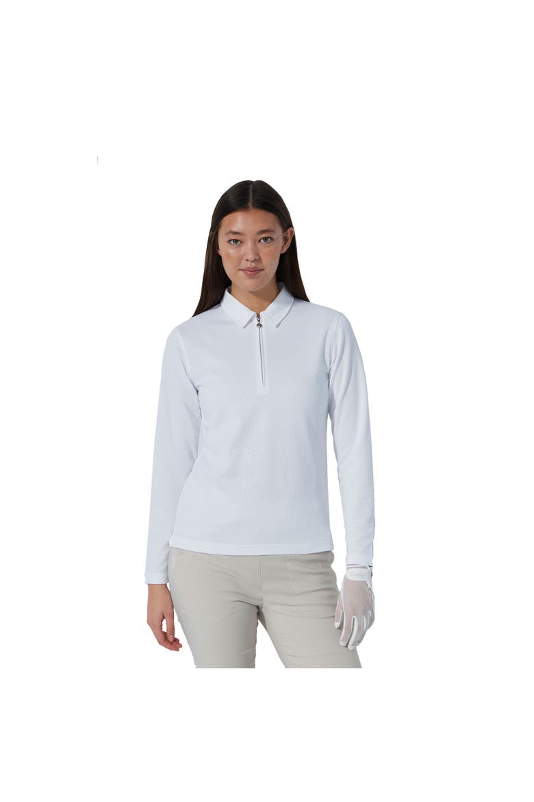 Peoria Long Sleeve Womens Golf Polo, Main, color, White