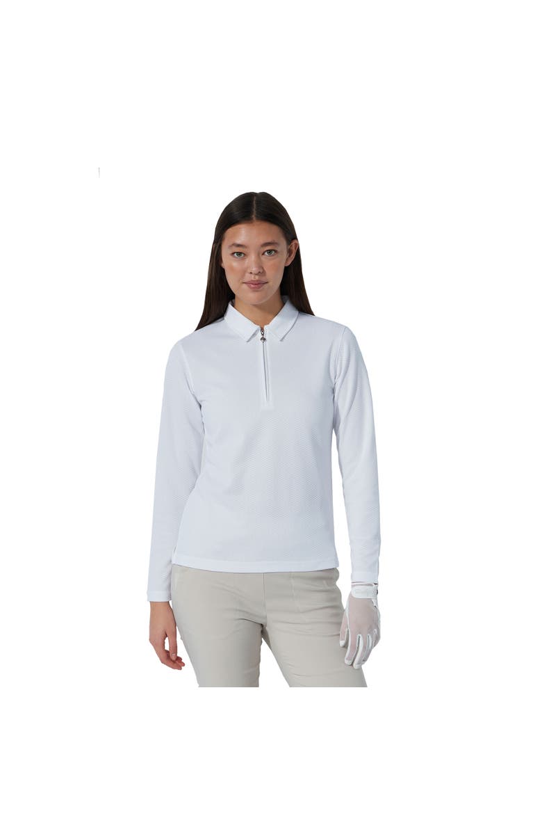 Daily Sports Peoria Long Sleeve Womens Golf Polo, Main, color, White