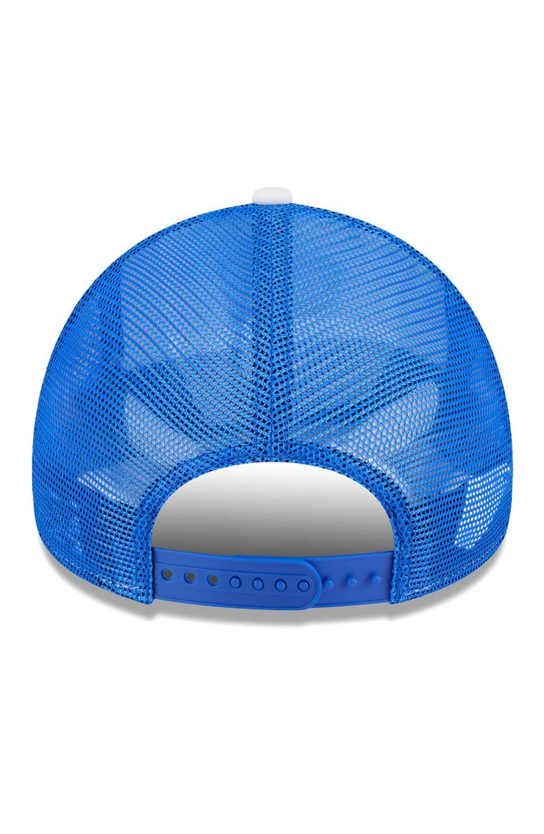 New Era Men's New Era White/Blue Seattle Sounders FC Court Sport Foam A-Frame 9FORTY Adjustable Trucker Hat, Alternate, color, White