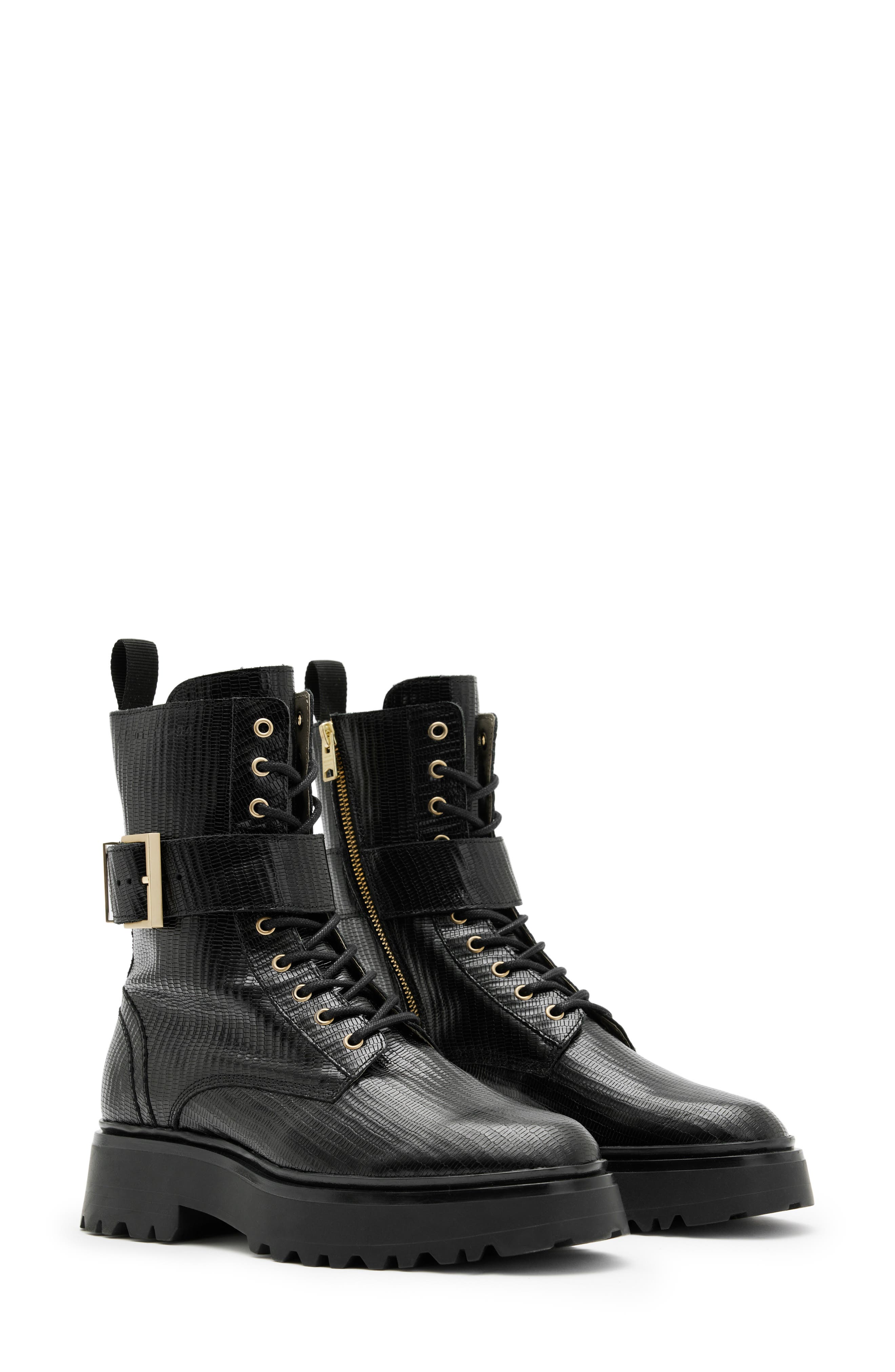 Onyx Combat Boot, Main, color, BLACK SNAKE