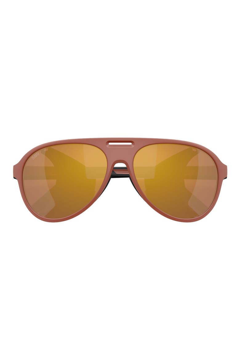 59mm Polarized Pilot Sunglasses, Alternate, color, MATTE TERRA COTTA / GOLD MIRROR 580G