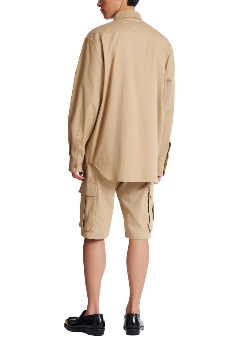 Cotton safari shirt, Alternate, color, beige
