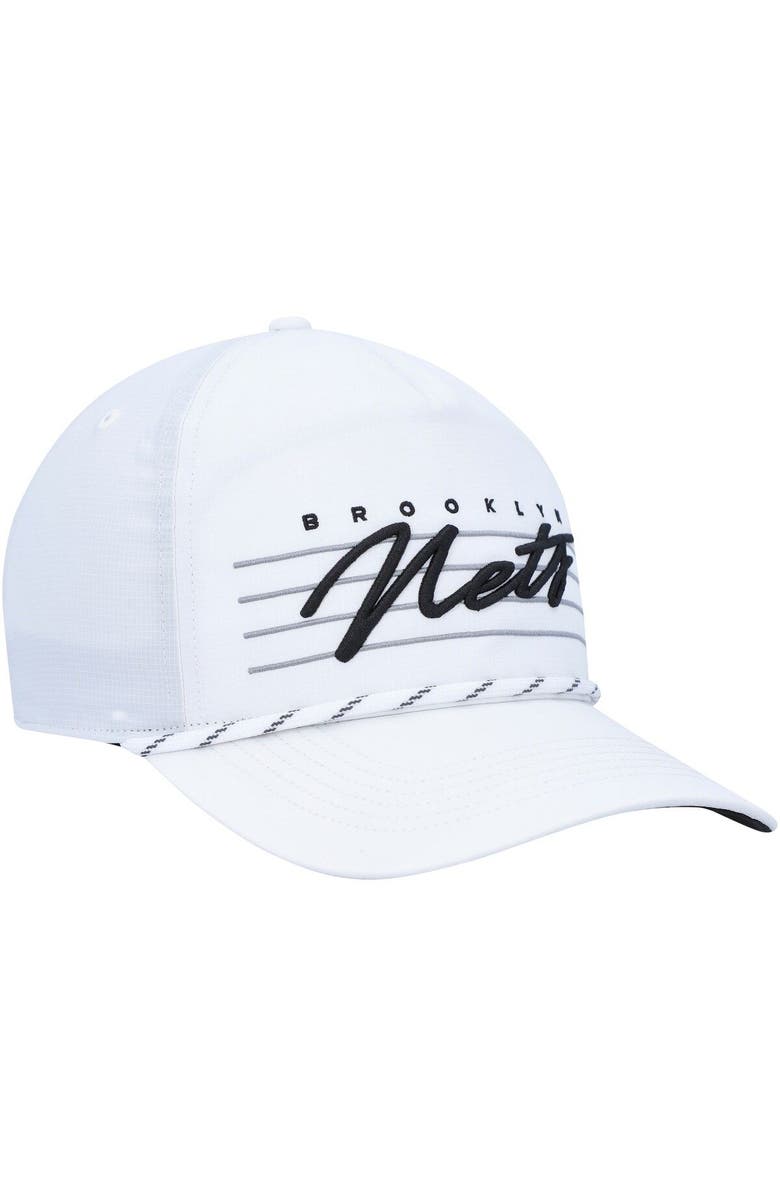 '47 Men's '47  White Brooklyn Nets Downburst Hitch Snapback Hat, Alternate, color, 