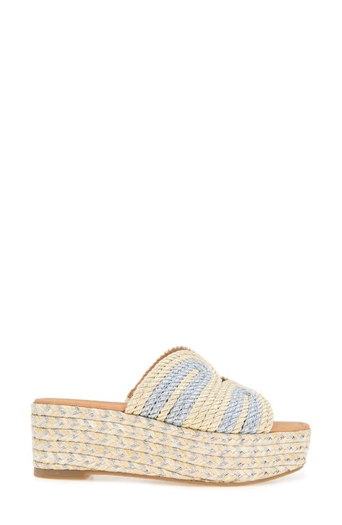 Andre Assous André Assous Serene Espadrille Platform Wedge Slide Sandal In Platino/silver