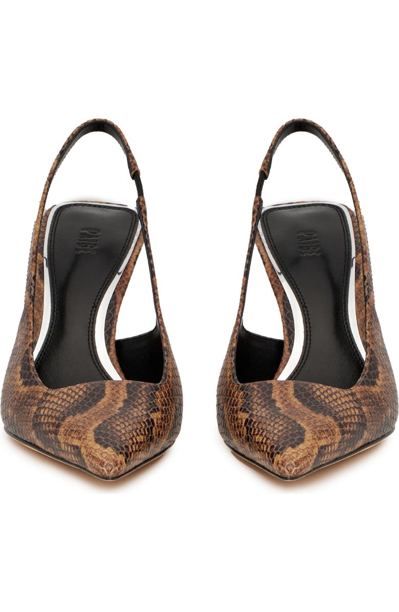 PAIGE Sienna Slingback Pointed Toe Pump, Alternate, color, Chocolate Snake