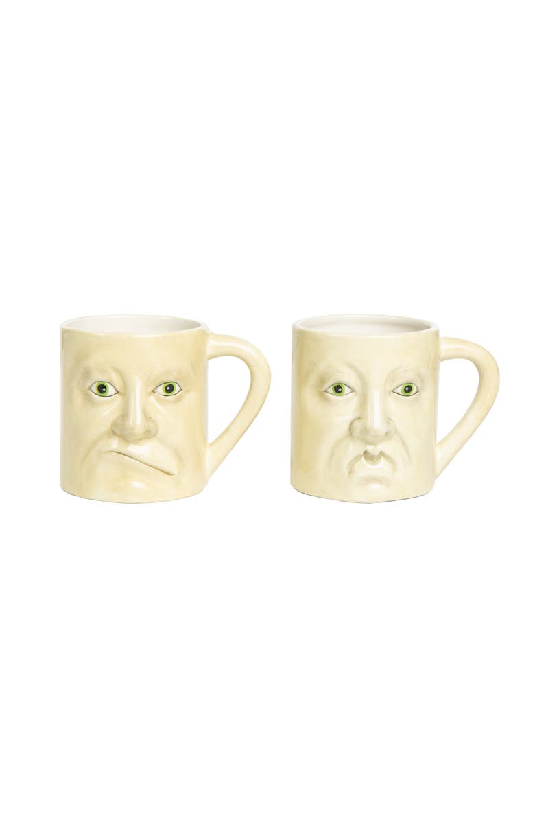 Gallerie II Frowning Halloween Joe Spencer Gathered Traditions Drinking Mugs A/2, Main, color, White