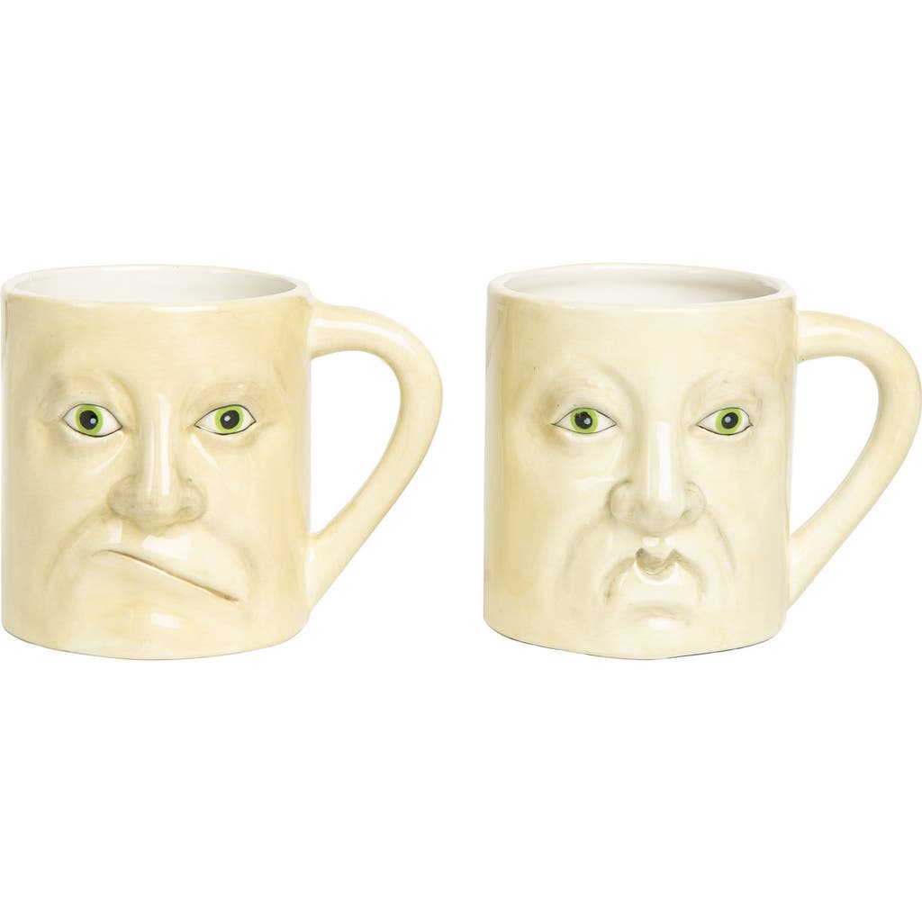 Gallerie Ii Frowning Halloween Joe Spencer Gathered Traditions Drinking Mugs A/2 In White