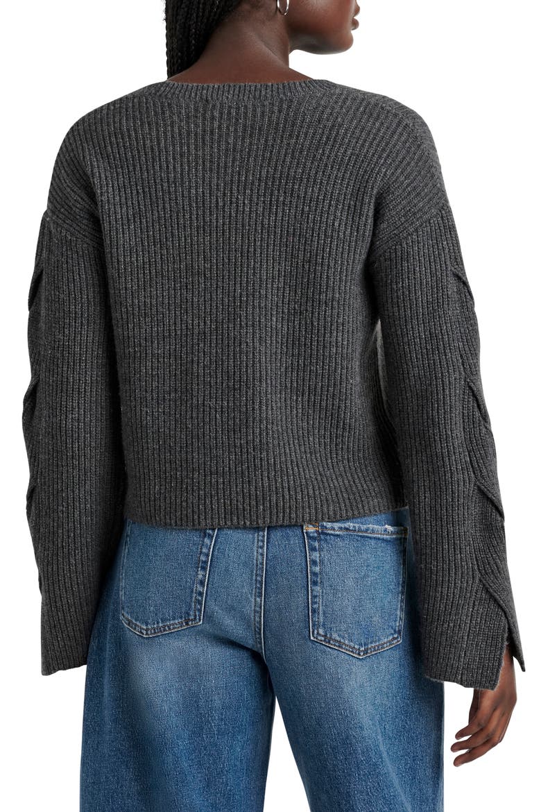 Elliana Crop Sweater, Alternate, color, HEATHER SHADOW