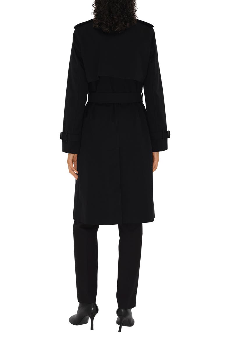 Sandridge Check Lined Cotton Gabardine Trench Coat, Alternate, color, BLACK
