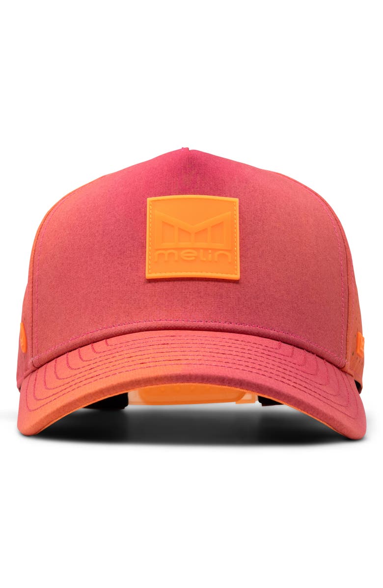 Melin Odyssey Stacked Aura Hydro Adjustable Performance Ball Cap, Alternate, color, Sunset Aura