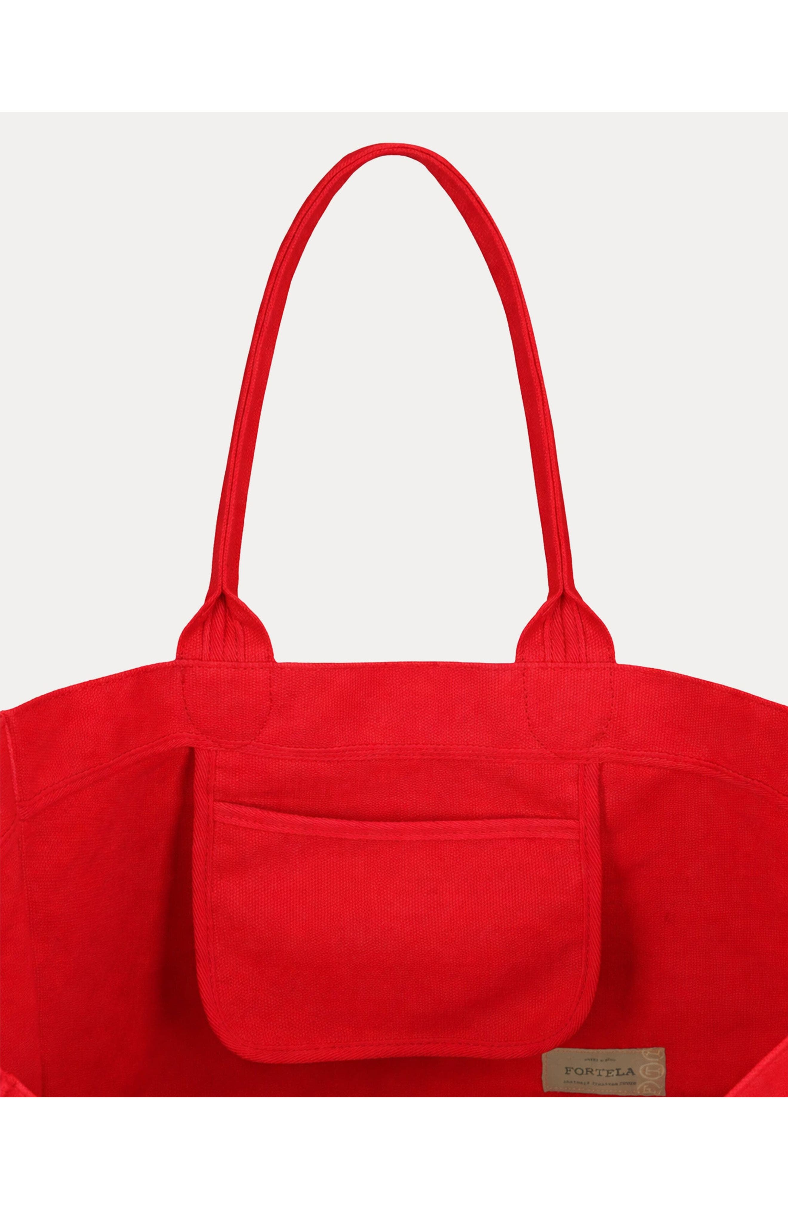 Rookbag Cotton Logo Handbag, Alternate, color, Red