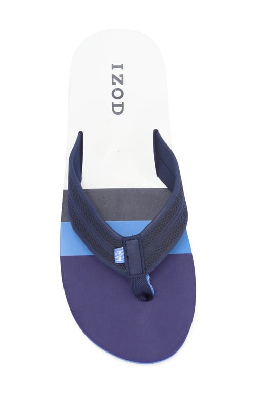Izod Stripe Flip Flop In Navy