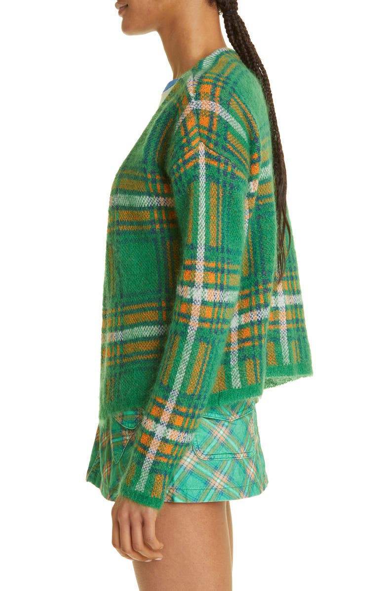 ERL Gender Inclusive Plaid Jacquard Cardigan, Alternate, color, 