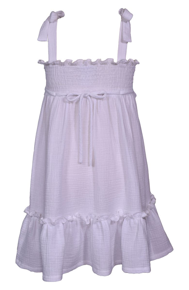 Iris & Ivy Kids' Open Knit Square Cotton Dress, Alternate, color, White