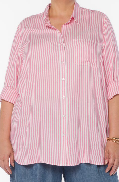 Elisa Tab Sleeve Button-Up Shirt (Plus)