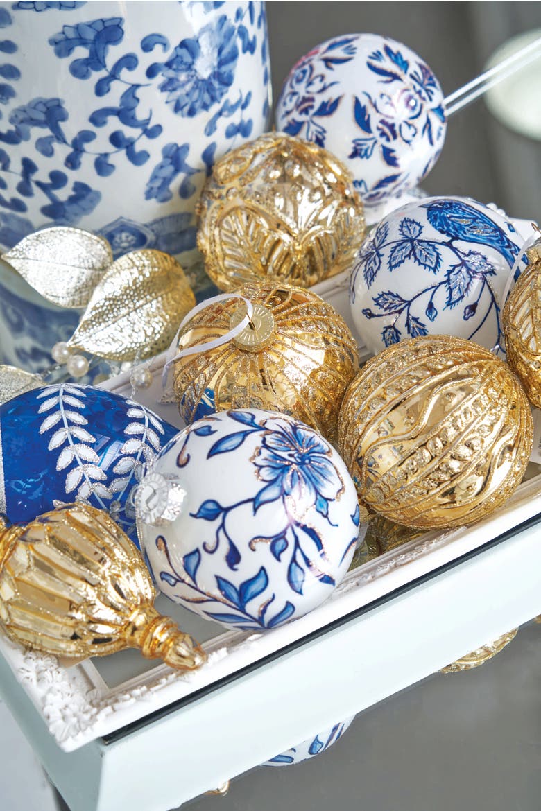 Antique Gold Embossed Orb Ornament, Alternate, color, Gold