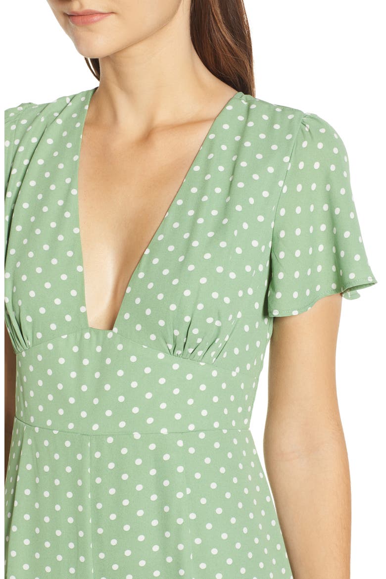 Polka Dot Jumpsuit, Alternate, color, MOSS