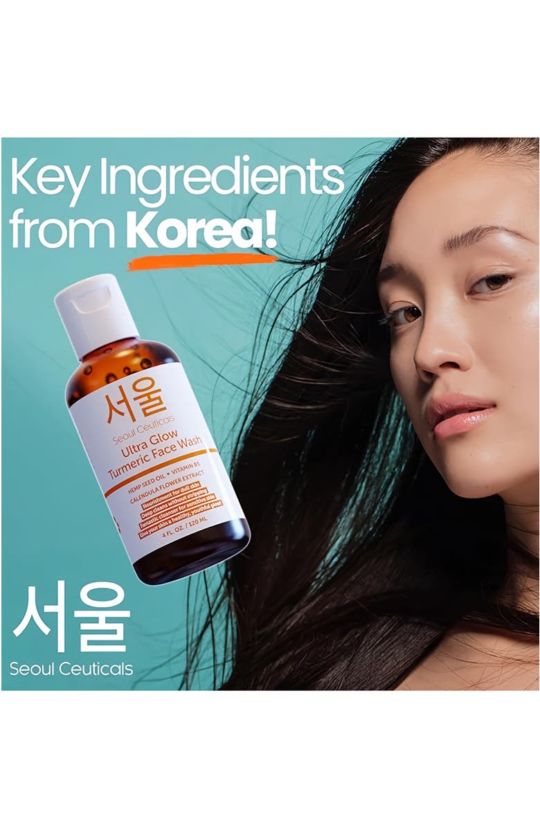 Seoul Ceuticals Ultra Glow Korean Turmeric Face Wash, Alternate, color, Clear