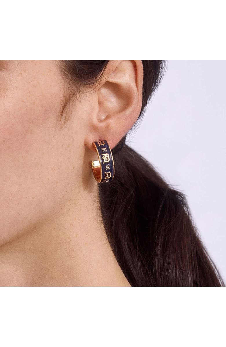WEAR by Erin Andrews x BaubleBar Detroit Tigers Enamel Hoop Earrings, Alternate, color, 