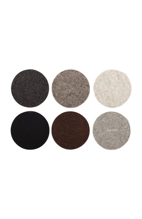 Bierfilzl Merino Wool Round Coaster Multi 6 Pack