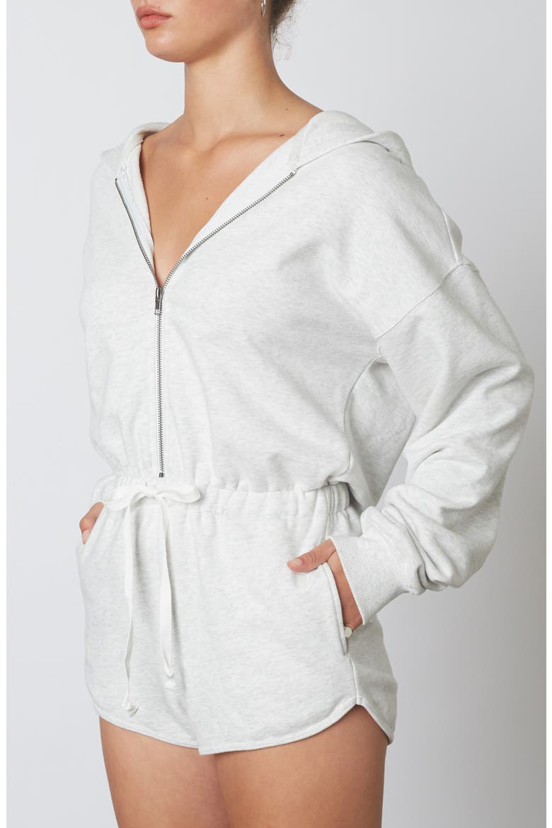 Gemini Tie Waist Hooded Romper, Alternate, color, CLOUD