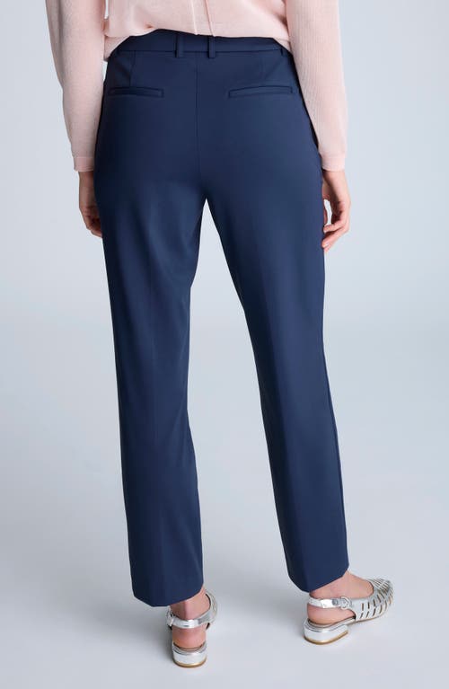 Kenneth Cole Athletic Stretch Flat Front Pants In Dark Navy
