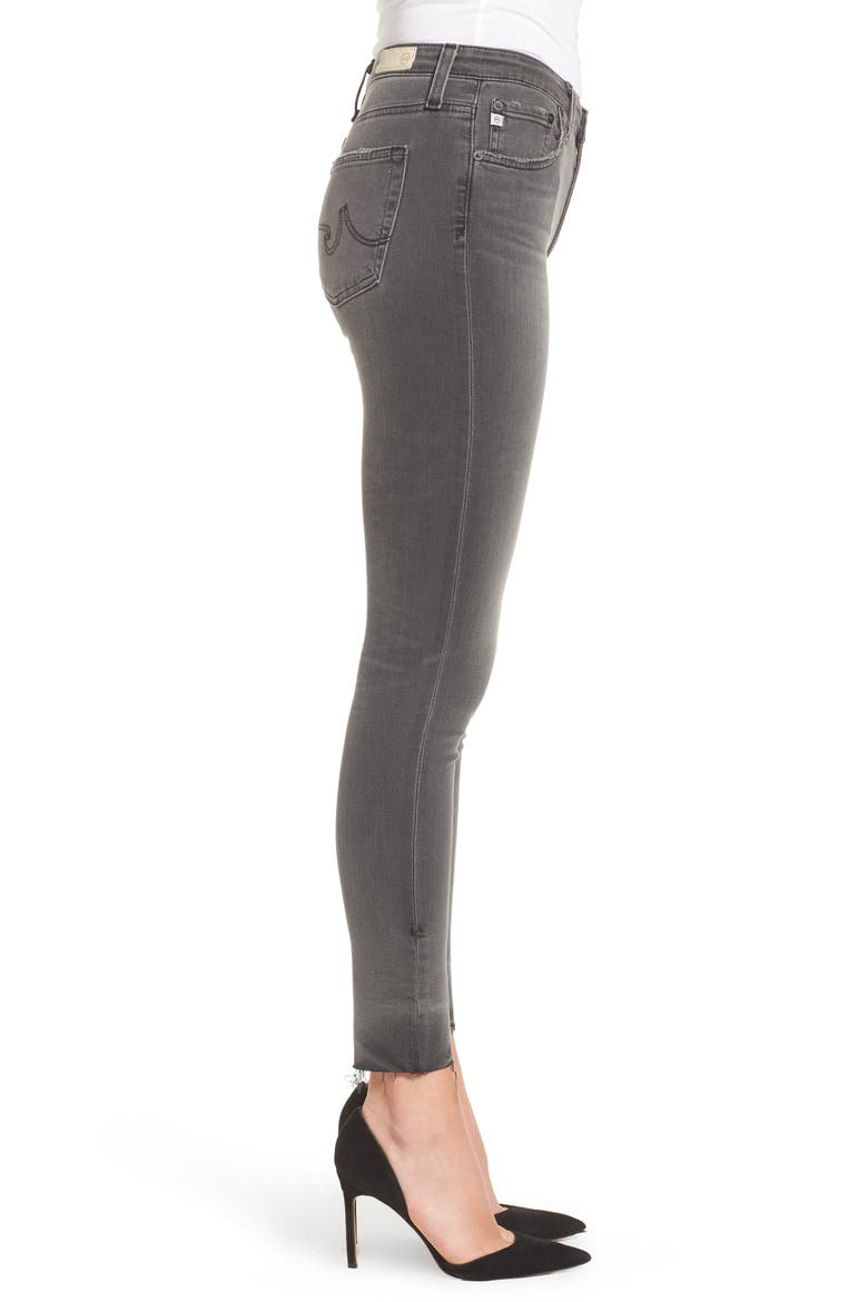 The Farrah High Waist Raw Hem Skinny Jeans, Alternate, color, 12 YEARS-SHADOW ASH