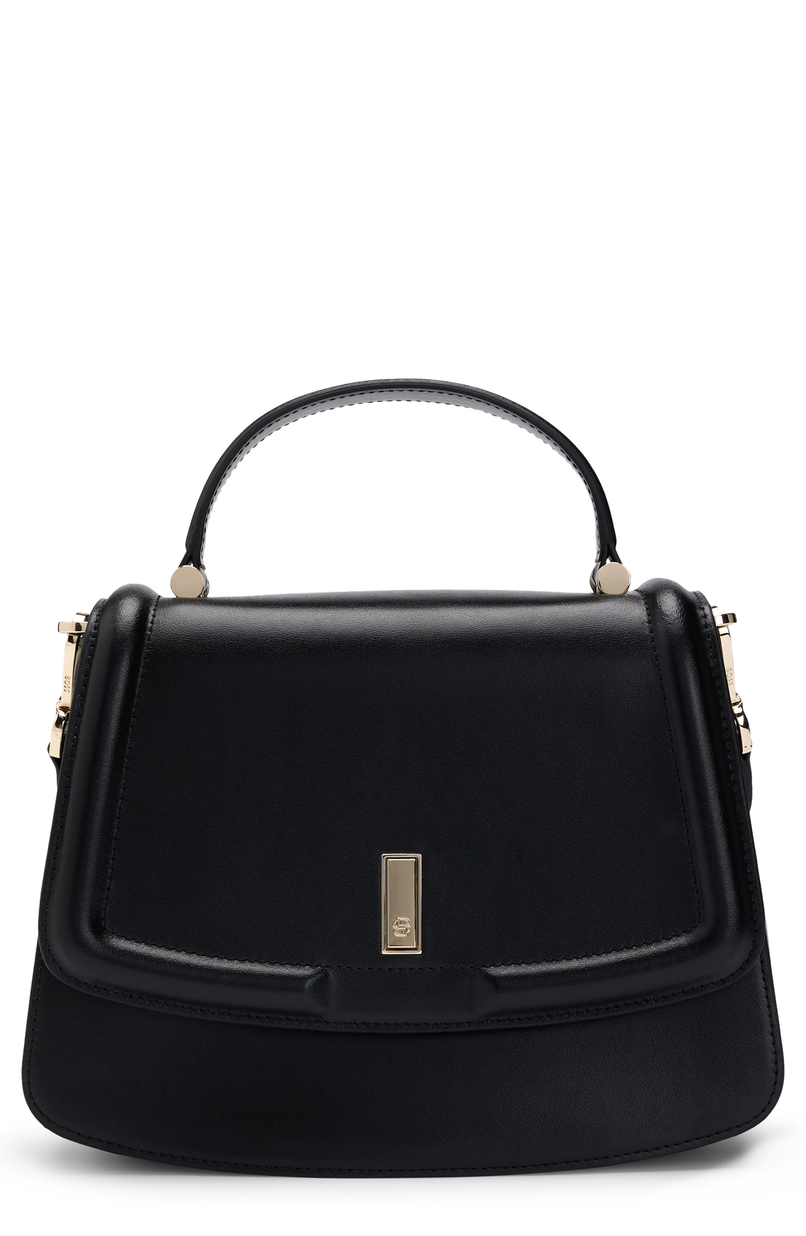 HUGO Ariell Leather Top Handle Bag, Main, color, 