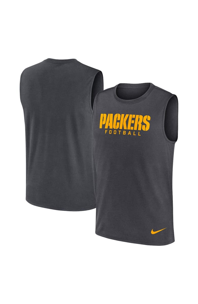 Nike Men's Nike Charcoal Green Bay Packers Primetime Legend Performance Muscle Tank Top, Main, color,