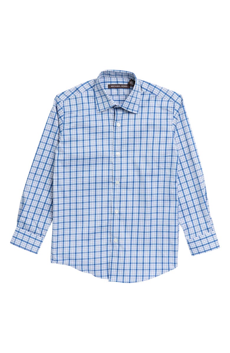 Michael Kors Kids' Check Print Button-Up Shirt, Main, color,
