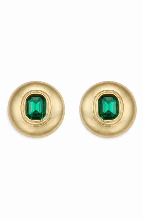 Crystal Button Stud Earrings