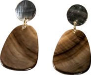 LIKHA Mother-of-Pearl Round & Trapezoid Drop Earrings