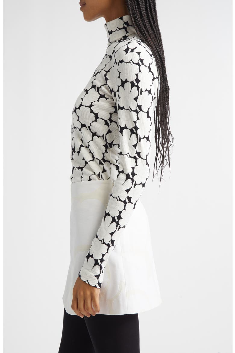 Emali Unikko Rib Jersey Turtleneck Top, Alternate, color, WHITE