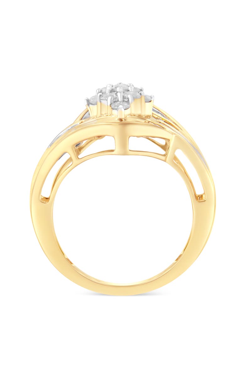 Haus of Brilliance 10K Yellow Gold 1.0 Cttw Diamond Bypass Cluster Ring, Alternate, color, Yellow Gold