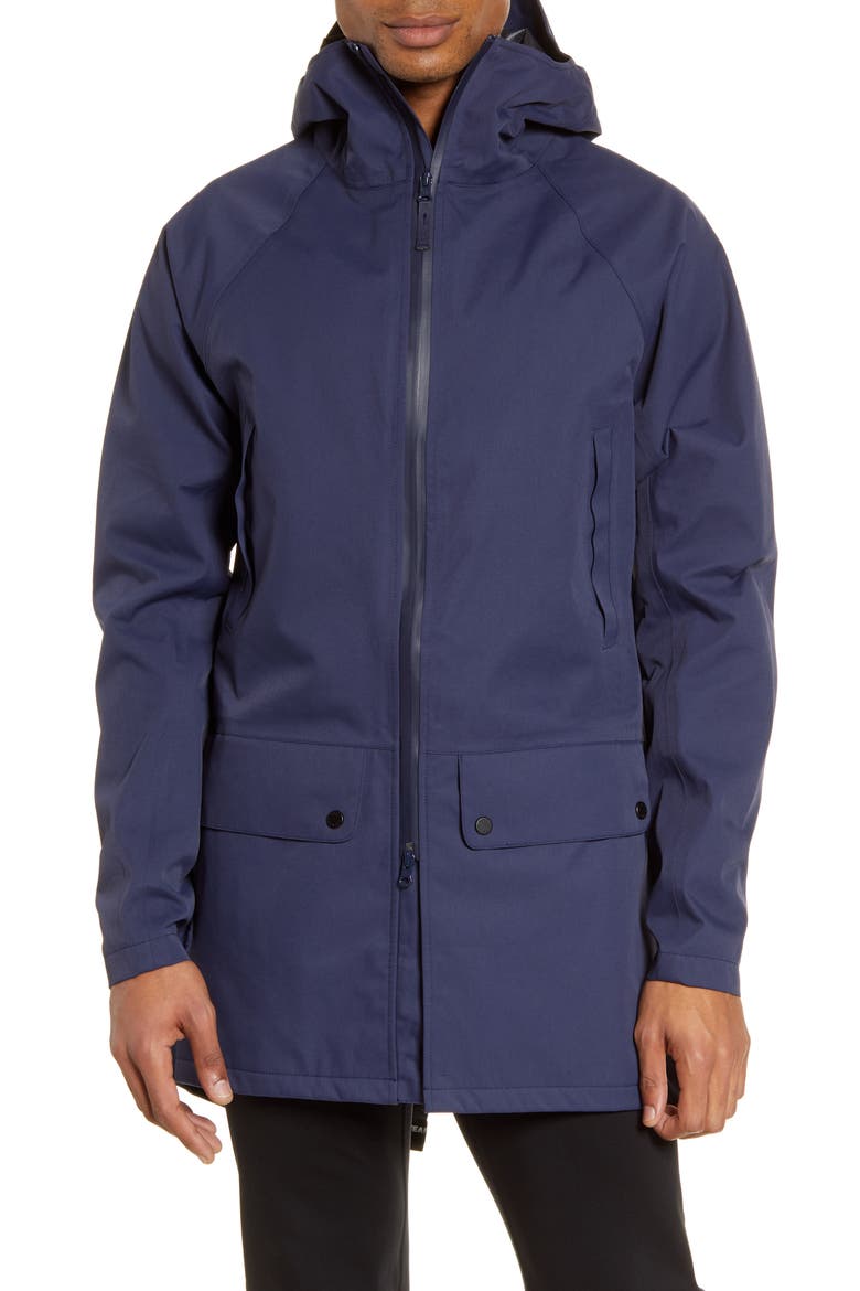 The Brockton Waterproof Raincoat, Alternate, color, NAVY