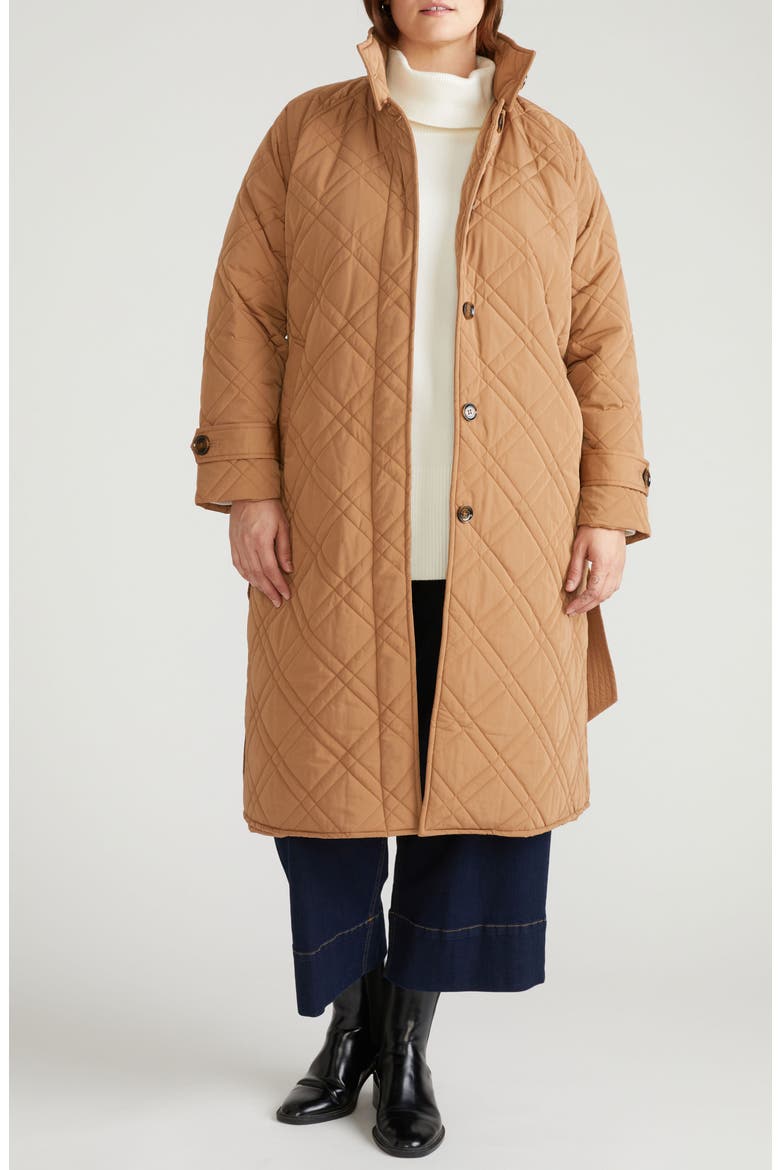 Nehra Quilted Coat, Alternate, color, CAMEL BROWN