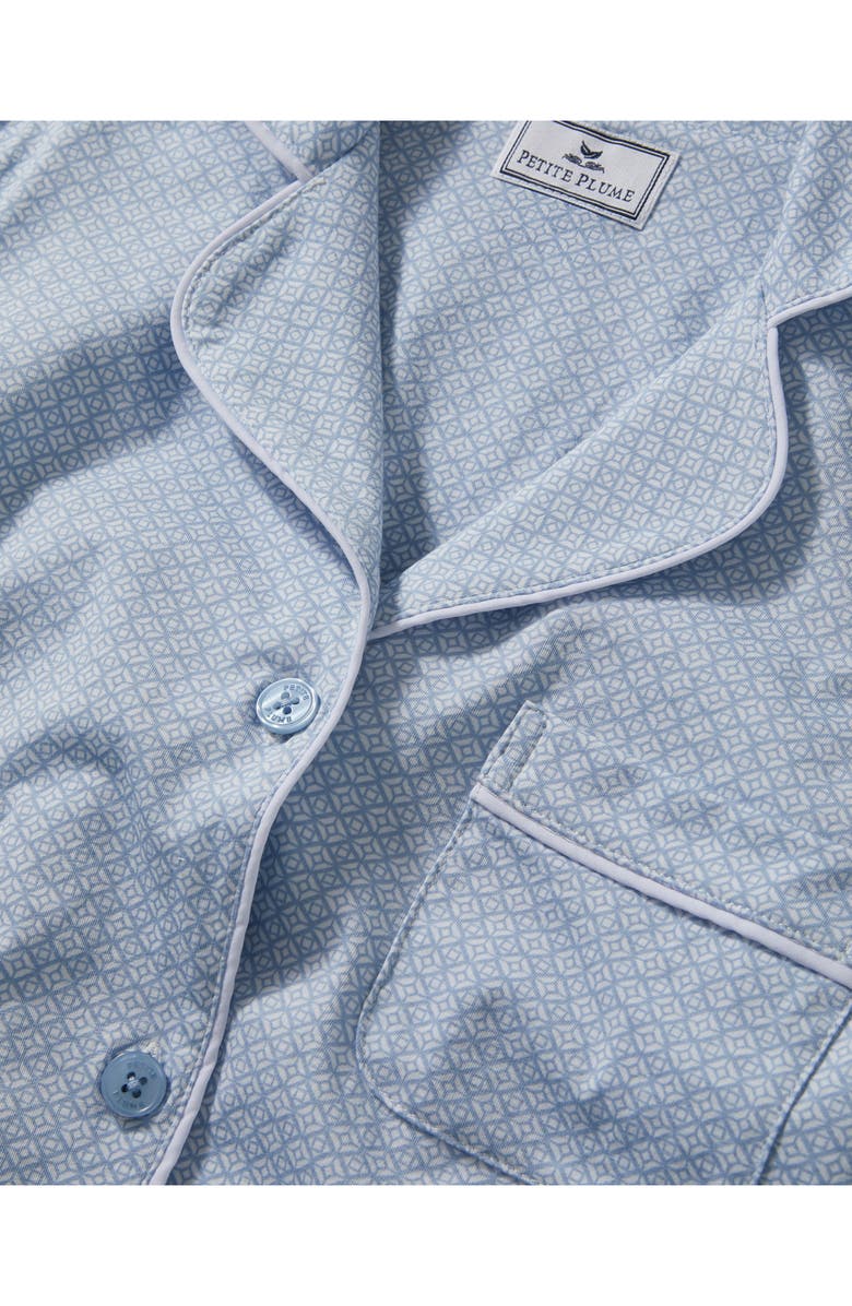 Petite Plume Classic Lightweight Pima Cotton Crop Pajamas, Alternate, color, Blue