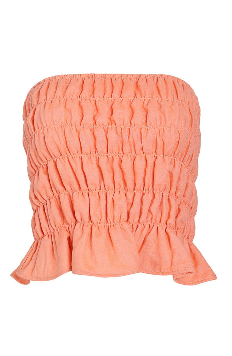 KIBYS Sunset Baazar Smocked Amira Crop Top, Alternate, color, Pastel Orange Tangerine