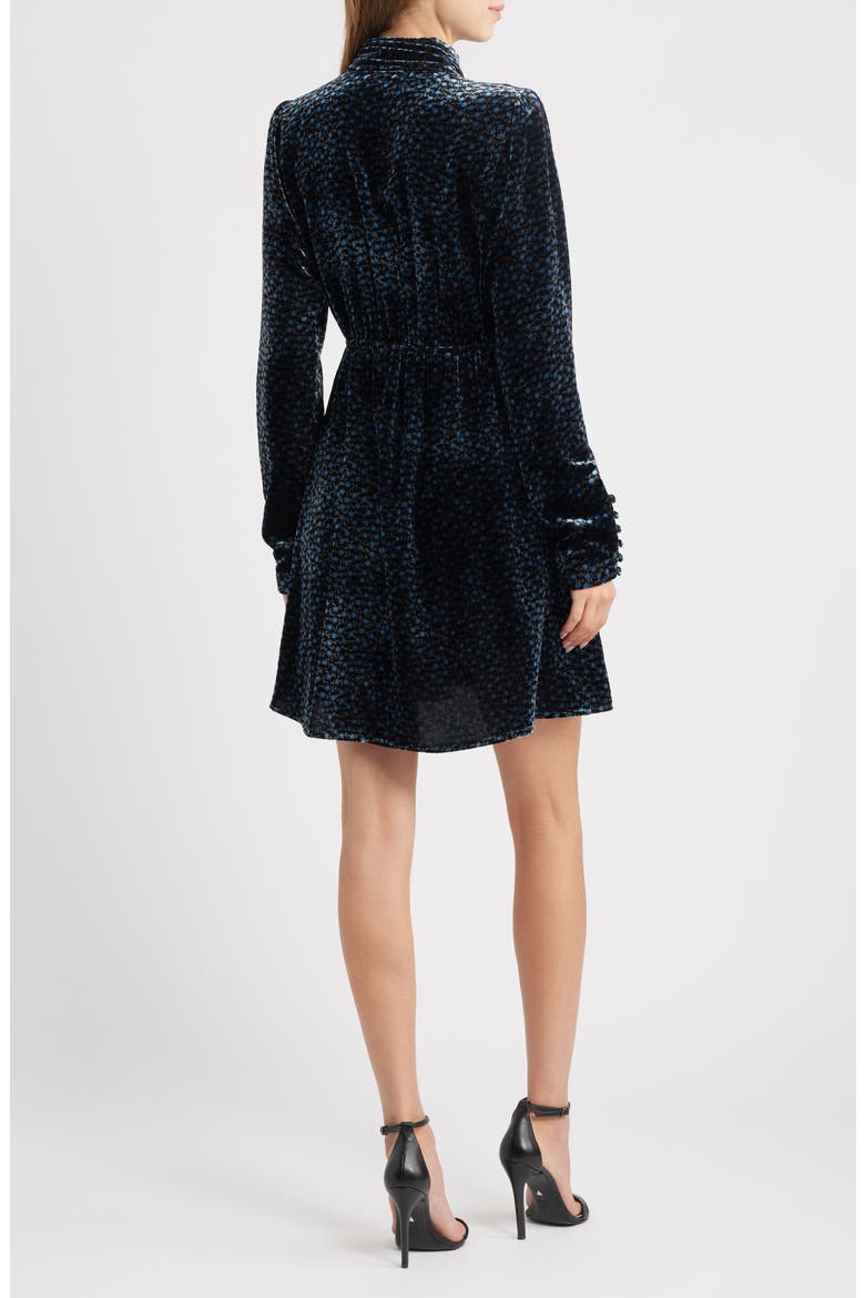 Lila Floral Long Sleeve Velvet Cocktail Dress, Alternate, color, BLACK FLORAL