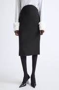 Jil Sander Curved Waist Virgin Wool Pencil Skirt