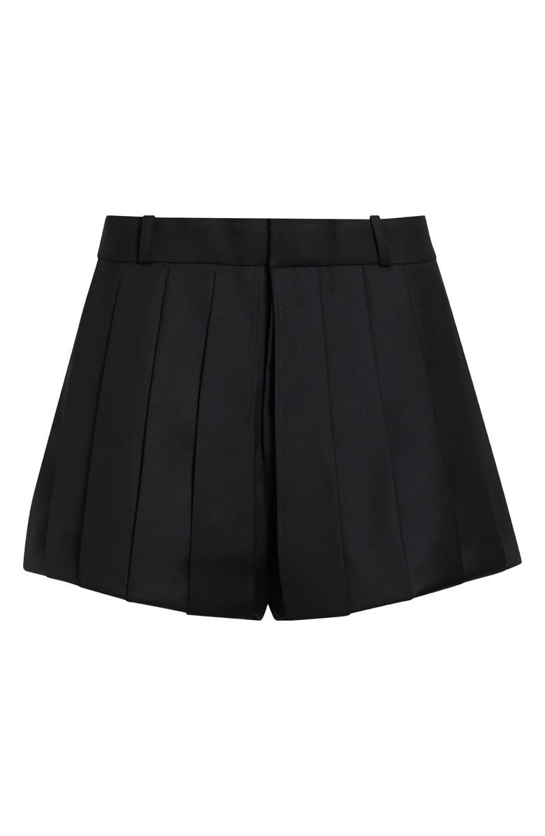 Coperni High Waist Multipleat Wool Shorts, Main, color, Black