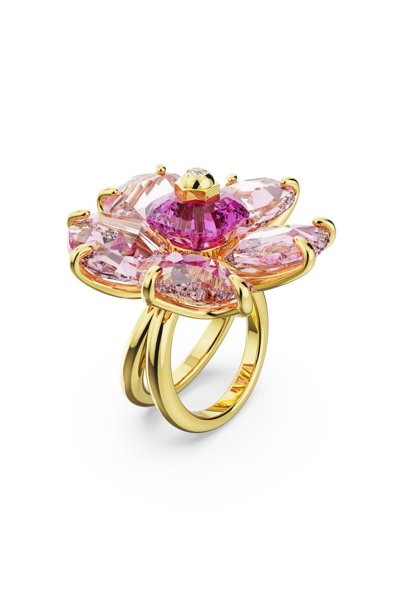 Swarovski Idyllia Crystal Flower Cocktail Ring, Alternate, color, Pink