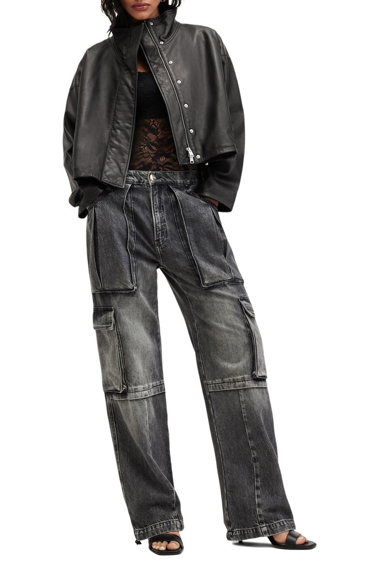 Ryder Leather Jacket, Alternate, color, BLACK