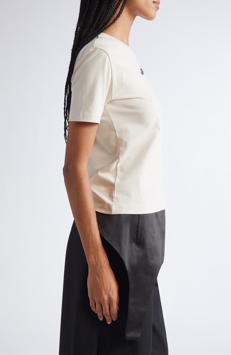 Jean Paul Gaultier Logo Stretch Cotton Baby Tee, Alternate, color, Light Beige/ Black