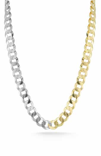 Two Tone Sterling Silver Curb Necklace