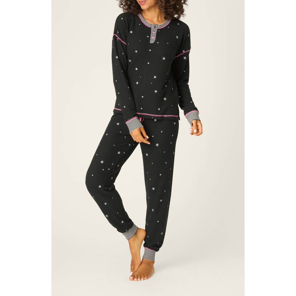 Pj Salvage Ski Jammie Classics Pajamas In Black