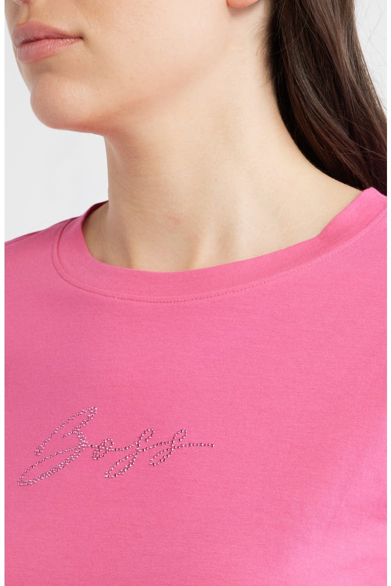 Esogo Crystal Logo Cotton Top, Alternate, color, MAGENTA